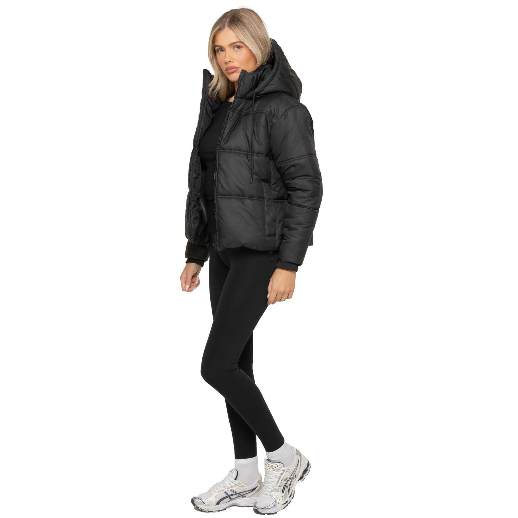 Enzo Womens Puffer Jacket Ladies Winter Warm Hooded Padded Zip Coat