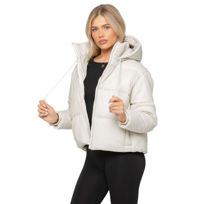 Enzo Womens Puffer Jacket Ladies Winter Warm Hooded Padded Zip Coat